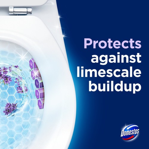 Domestos Power 5 Toilet Rim Block Lavender 2x 50g