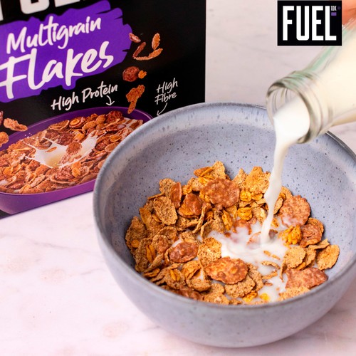 FUEL10K Chocolate Multigrain Flakes High Protein Breakfast Cereal   350g