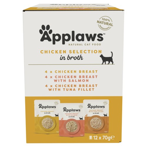 Applaws Cat Pouch Chicken Selection In Broth 12 X 70G