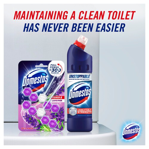 Domestos Power 5 Lavender Toilet Rim Block 2pc