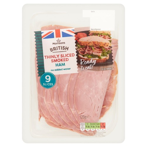 Morrisons british thinly sliced smoked ham