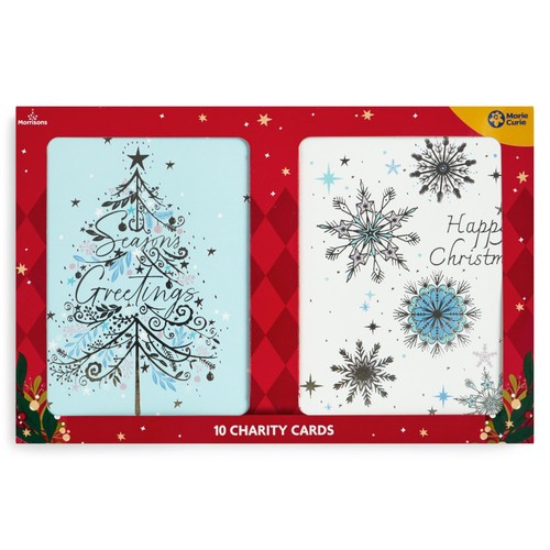 Morrisons Duo Tree And Snowflake Cards 10 Pack