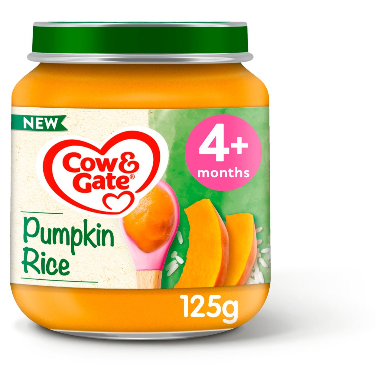 Cow & Gate Pumpkin Rice Baby Food Snack Jar 4+ Months 125g
