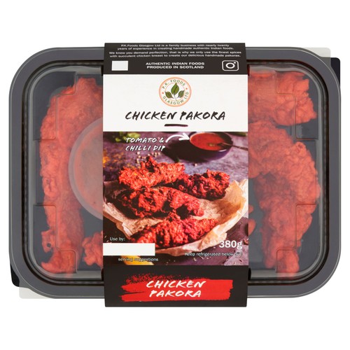 PK Foods Glasgow Ltd p k foods chicken pakora with tomato and chilli dip 380g