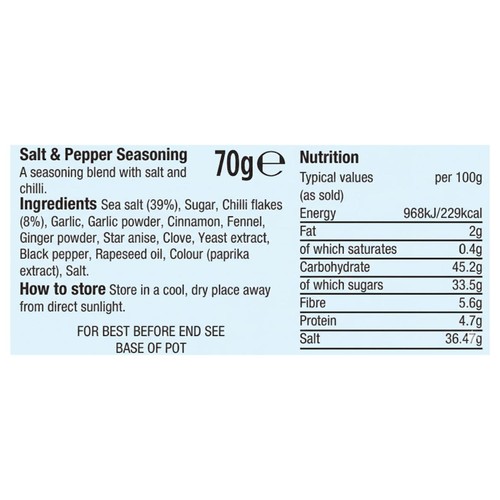 Morrisons Salt And Pepper Seasoning   70g