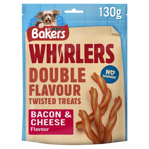 Bakers Whirlers Dog Treat Bacon & Cheese