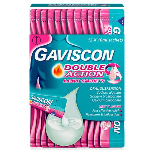 Gaviscon Double Action Heartburn & Indigestion Mint Flavour Sachets