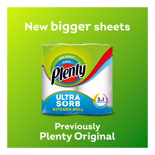 Plenty Ultrasorb Kitchen Roll 2 Roll
