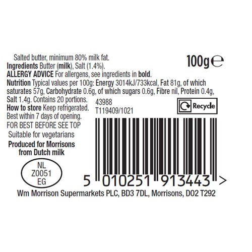 Morrisons Salted Butter 3D Santa 100g