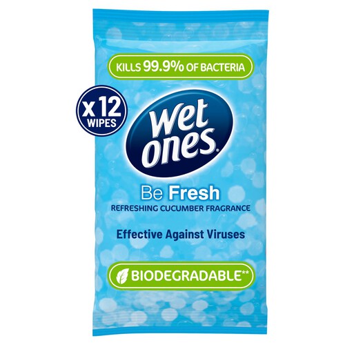 Wet Ones Be Fresh 12 Antibacterial Hand & Body Wipes