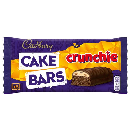 Cadbury Crunchie Cake Bars Multipack Snack 5pk