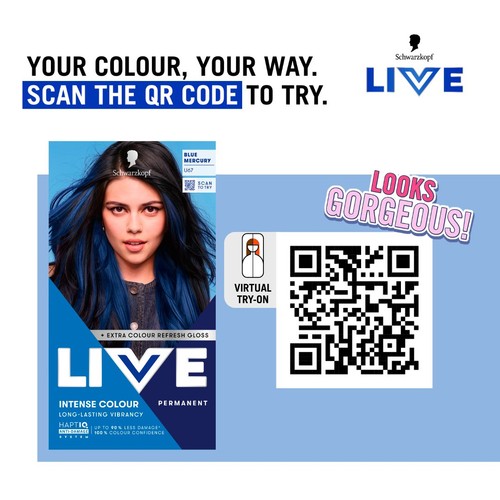 LIVE Intense Colour Permanent Hair Dye U67 Blue Mercury