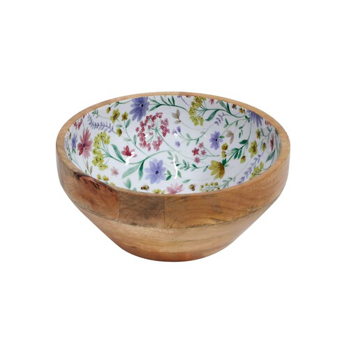 Nutmeg Home Mango Wood Printed Bowl