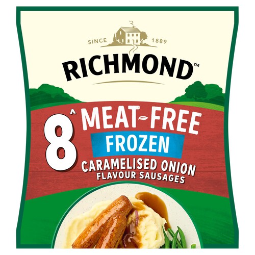 Richmond 8 Frozen Vegan Caramelised Onion Sausages 