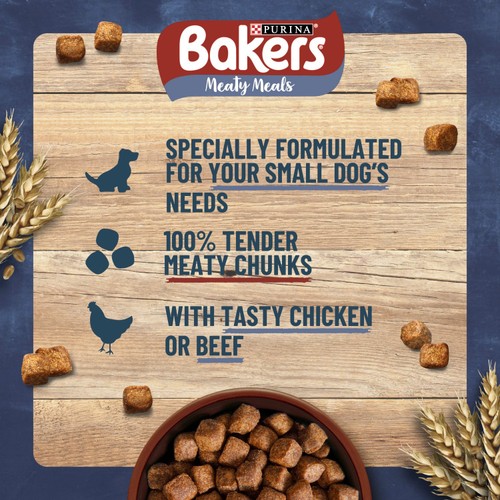 Bakers Meaty Meals Small Dog Beef Dry Dog Food 
