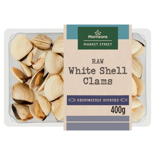 Morrisons raw white shell clams