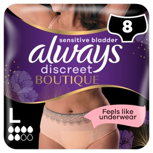 Always Discreet Underwear Boutique Incontinence Pants Plus Large 8 pack | Morrisons