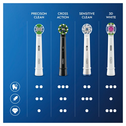 Oral-B Cross Action Black Electric Toothbrush Heads 