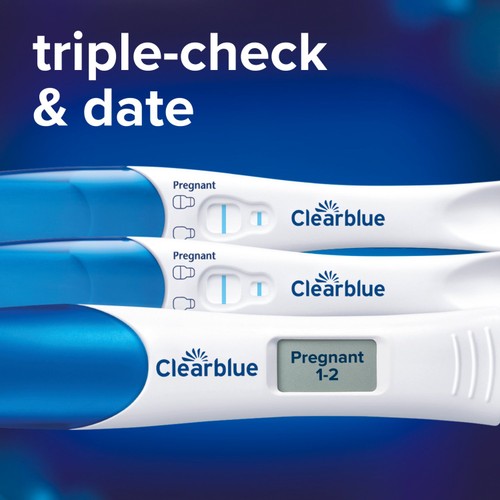 Clearblue Digital and Visual Pregnancy Test Kit, Triple Check, 3 Tests