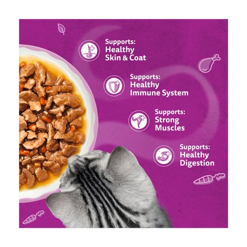 Whiskas 1+ Pouches Wet Cat Food Aromatic Fusion In Gravy 12x85g