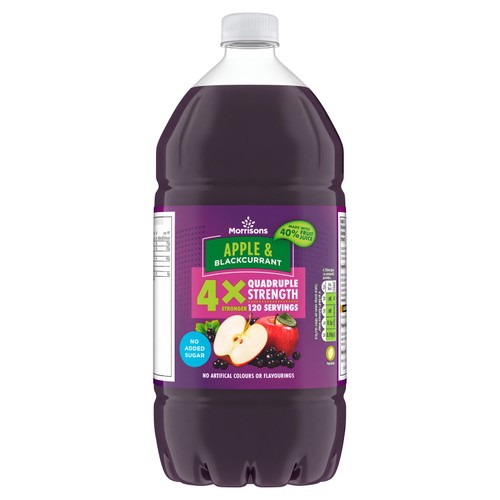 Morrisons apple blackcurrant quadruple strength squash