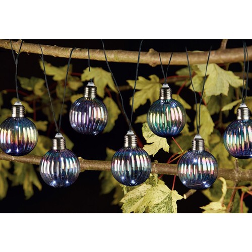 Nutmeg 10 Iridescent Solar String Lights