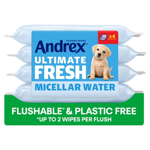 Andrex Ultimate Fresh Moist Toilet Tissue Hygiene Wipes 4 x 30 Wipes 