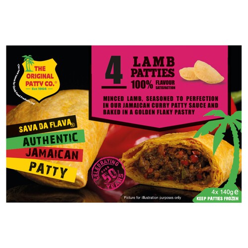 The Original Patty Co. 4 Lamb Jamaican Patties 