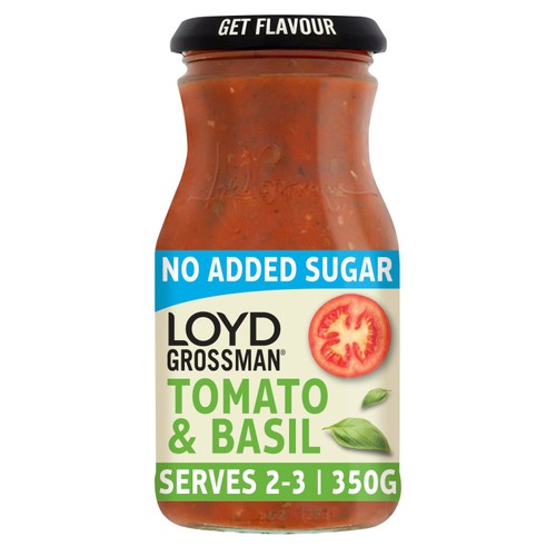 Loyd Grossman Tomato & Basil No Added Sugar Pasta Sauce 350g