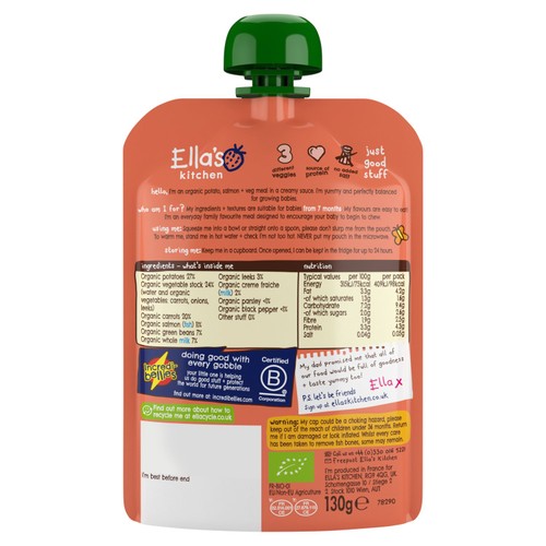 Ella's Kitchen Organic Fish Pie Baby Food Pouch 7+ Months