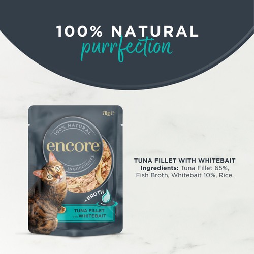 Encore Cat Pouch, Tuna with Whitebait in Broth