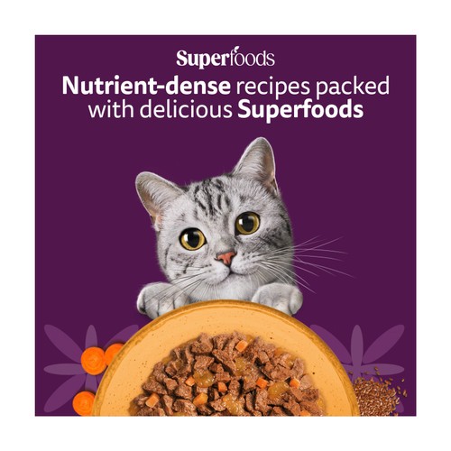 Whiskas 1+ Cat Pouches Superfoods With Poultry In Jelly