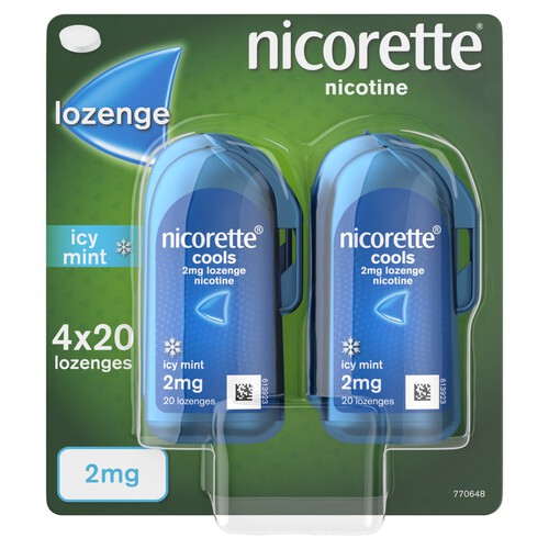 Nicorette Cools 2mg Lozenge- Icy Mint (Stop Smoking Aid)