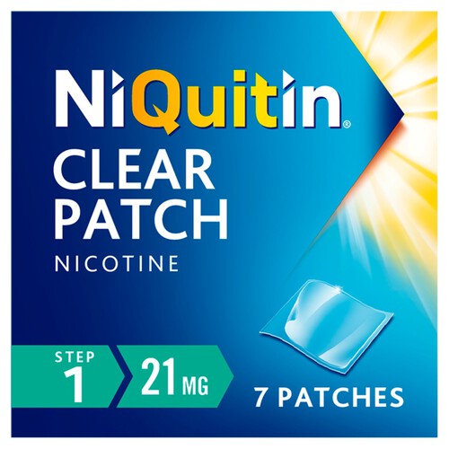 NiQuitin Clear Patch -Step 1 21mg, 7 Nicotine Patches - Stop Smoking Aid