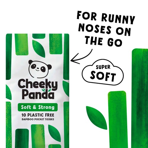 Cheeky Panda Plastic Free Bamboo Pocket Tissues (8 pack)
