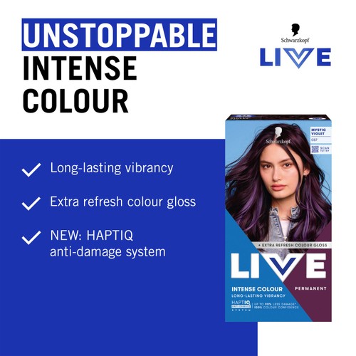 LIVE Intense Colour Permanent Hair Dye 087 Mystic Violet