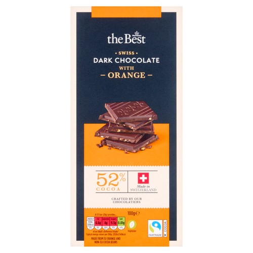 Morrisons The Best 52% Cocoa Orange Dark Chocolate   100g