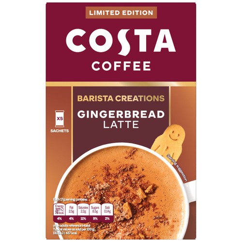 Costa Gingerbread Latte Sachets 5 X 17G