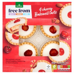 Morrisons 4 Free From Cherry Bakewell Tarts