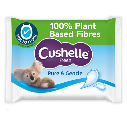 Cushelle Moist Pure & Gentle Flushable Toilet Tissue Wipes 