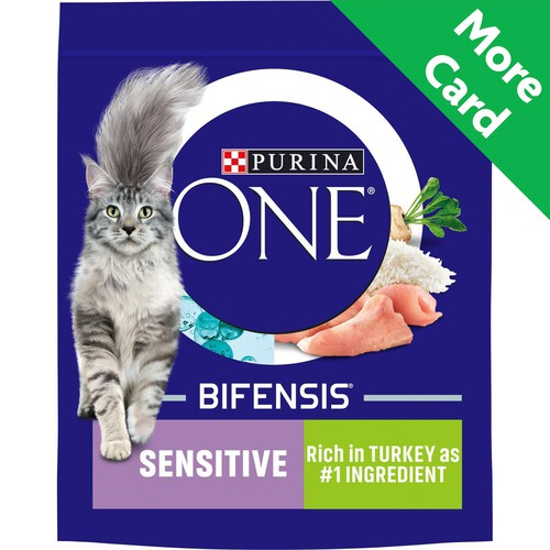 Purina ONE Sensitive Dry Cat Food Rich in Turkey 750g