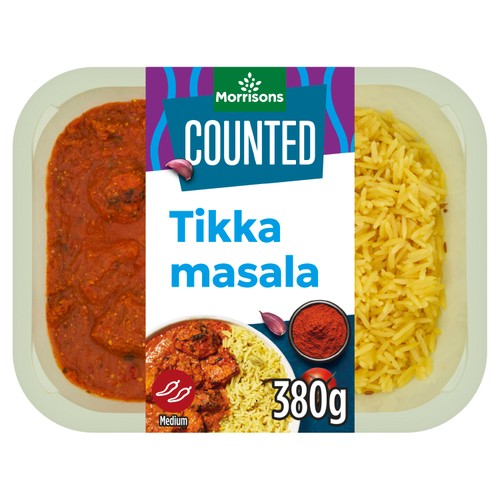 Morrisons MarketStreetCalorie Counted Chicken Tikka Masala With Pilau Rice 