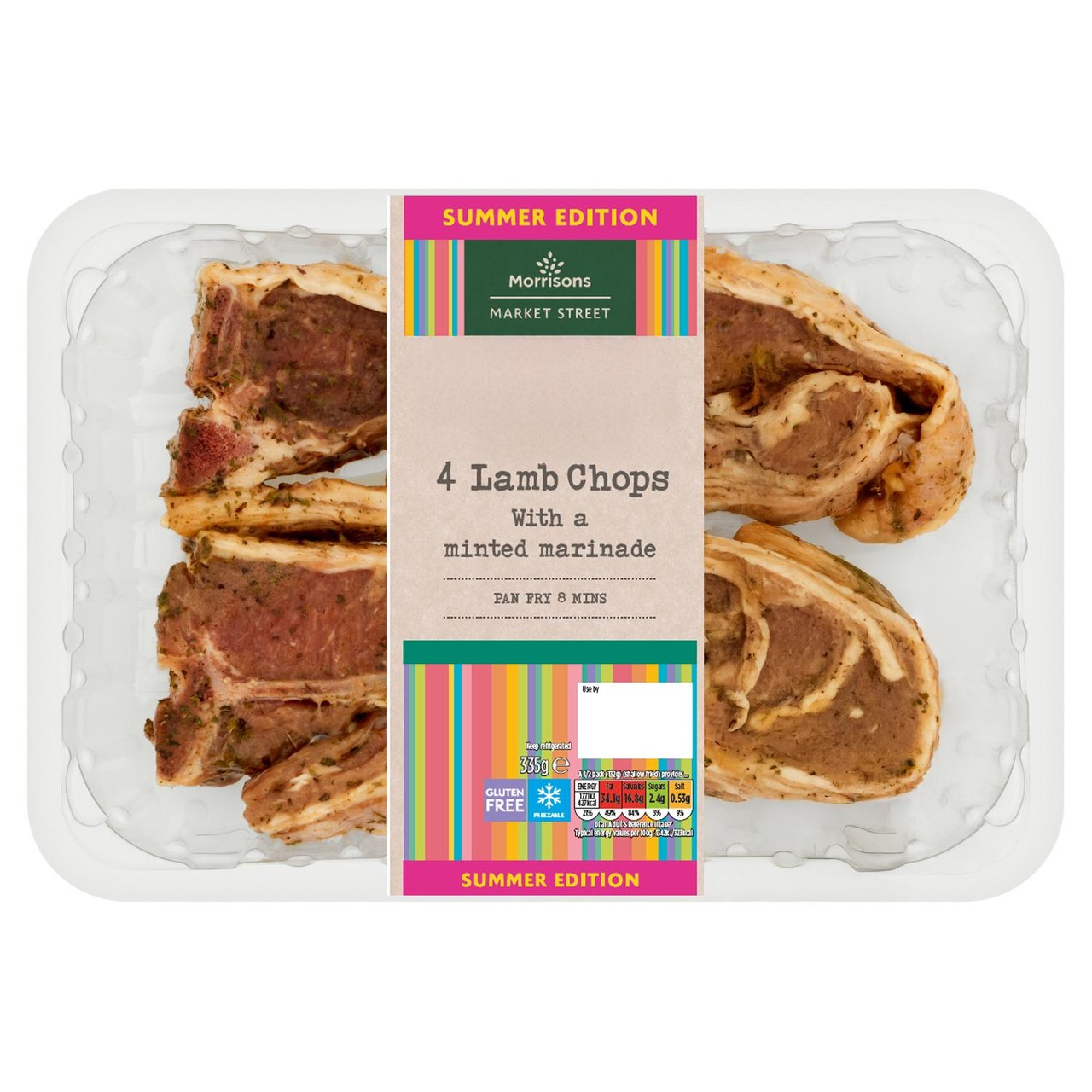 Morrisons 4 Minted Lamb Chops 335g