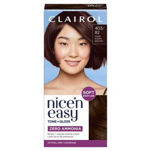 Clairol Nice'N Easy Tone+Gloss Semi Permanent Hair Dye 403/82 Dark Brown