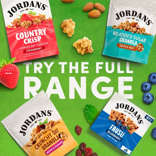 Jordans Frusli Juicy Blueberry Chewy Oat Cereal Bars 6 x 25g