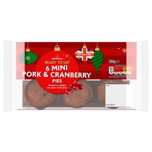 Morrisons 6 Mini Pork & Cranberry Pies
