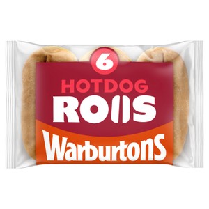 Warburtons Sliced Wholemeal Rolls 6pk