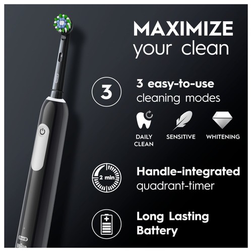 Oral B Pro 1 680 Striking Cross Action Black Electric Toothbrush