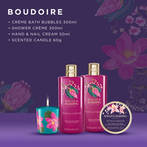 Baylis & Harding Boudoire Gift Wrapped Candlelit Gift Set