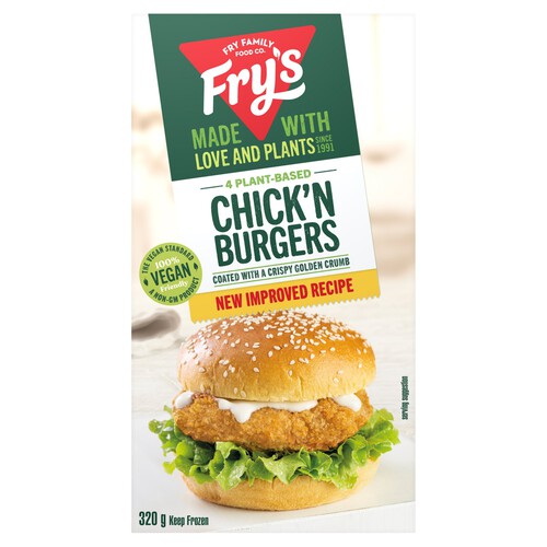 Fry's 4 Plant-Based Chicken-Style Burgers 